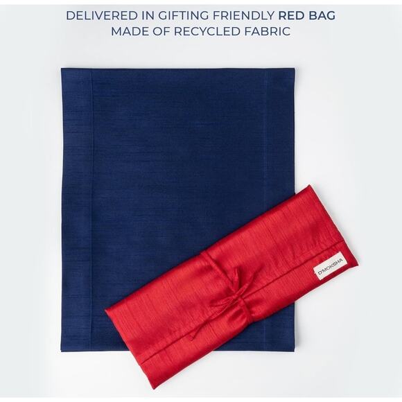 D'moksha Homes Navy Blue Table Runner 14x60 Vegan Cruelty Free NEW - Picture 3 of 5